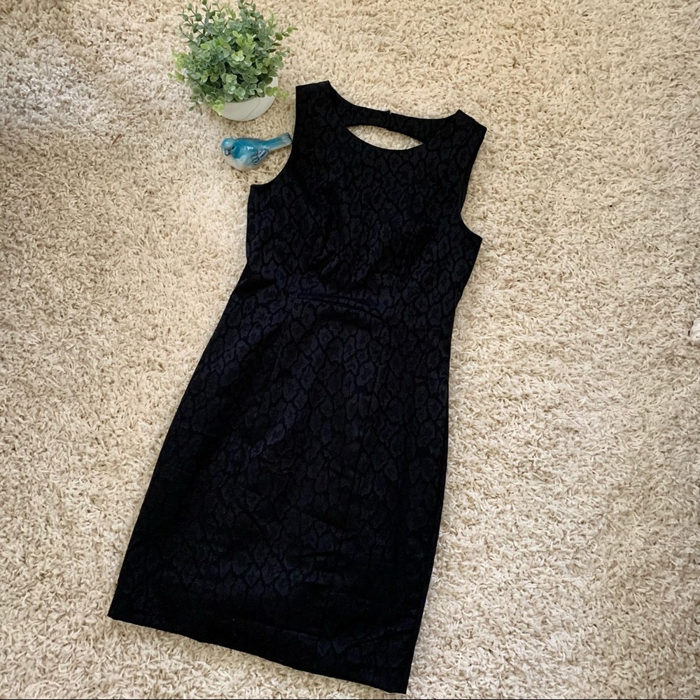 H&M Black Leopard Embossed Sheath Dress